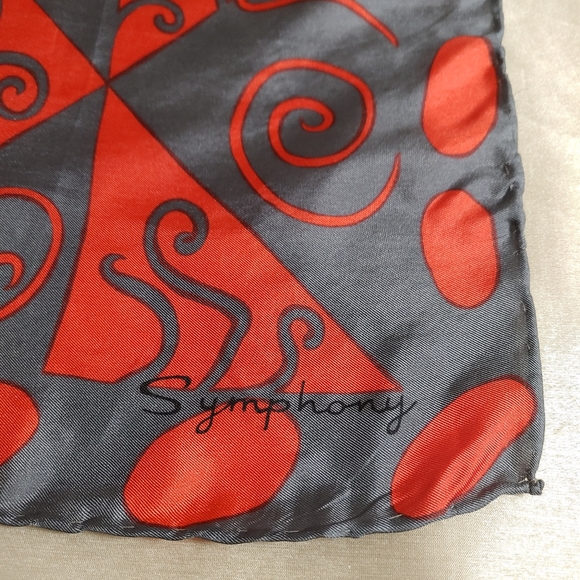 Vintage Symphony Scarf Red and Grey - Picture 4 of 6